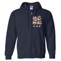 Funny Teddy Bear Hip Hop Colorful Full Zip Hoodie