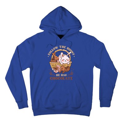 Follow The Bunny He Has Chocolate Sweet Chocolate Funny Gift Hoodie