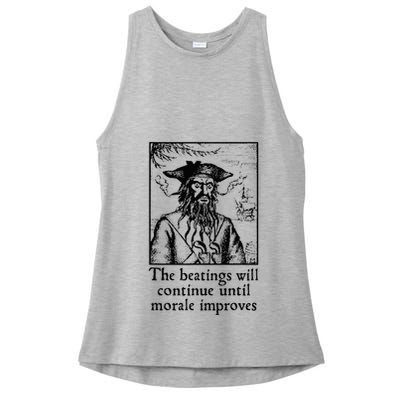 Funny The Beatings Will Continue Until Morale Improves Ladies PosiCharge Tri-Blend Wicking Tank