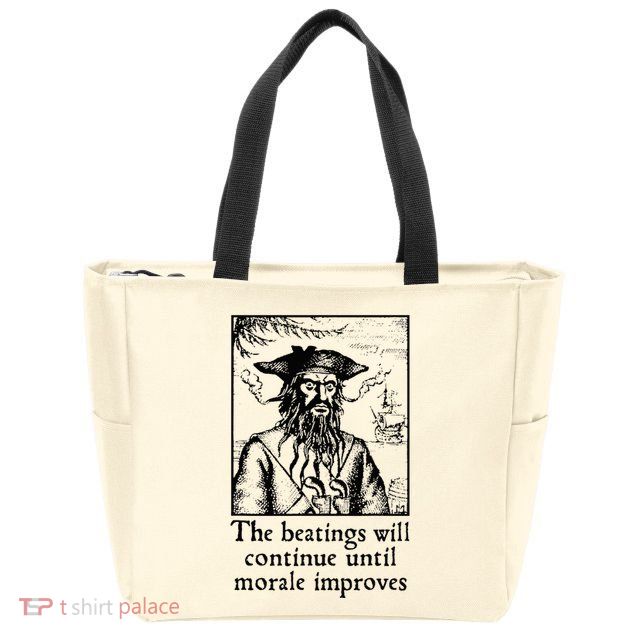 Funny The Beatings Will Continue Until Morale Improves Zip Tote Bag