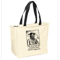 Funny The Beatings Will Continue Until Morale Improves Zip Tote Bag