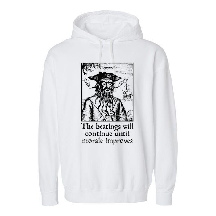 Funny The Beatings Will Continue Until Morale Improves Garment-Dyed Fleece Hoodie