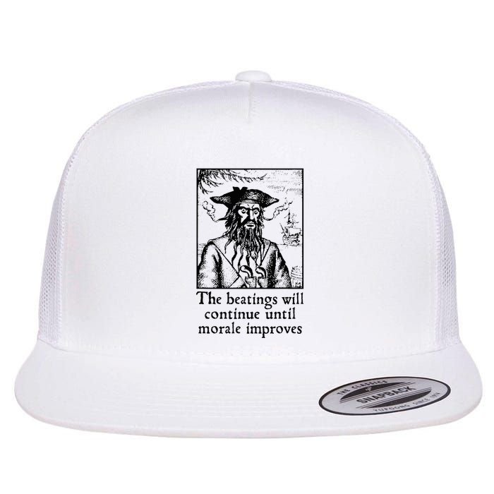Funny The Beatings Will Continue Until Morale Improves Flat Bill Trucker Hat