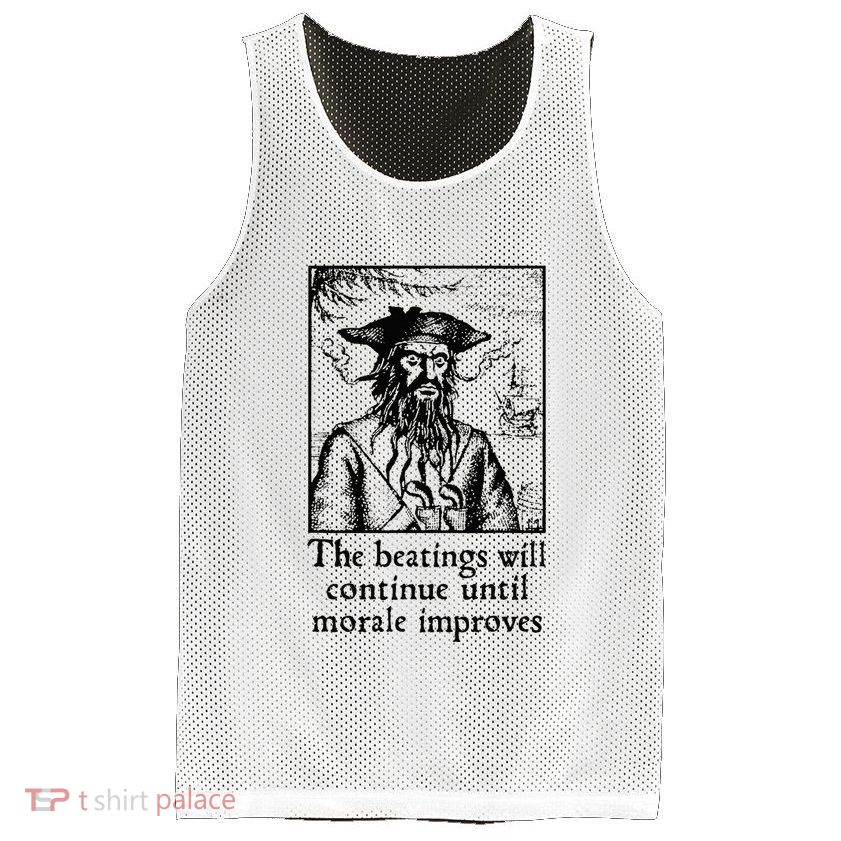Funny The Beatings Will Continue Until Morale Improves Mesh Reversible Basketball Jersey Tank