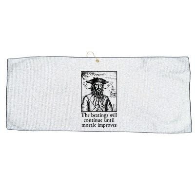 Funny The Beatings Will Continue Until Morale Improves Large Microfiber Waffle Golf Towel