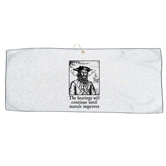 Funny The Beatings Will Continue Until Morale Improves Large Microfiber Waffle Golf Towel