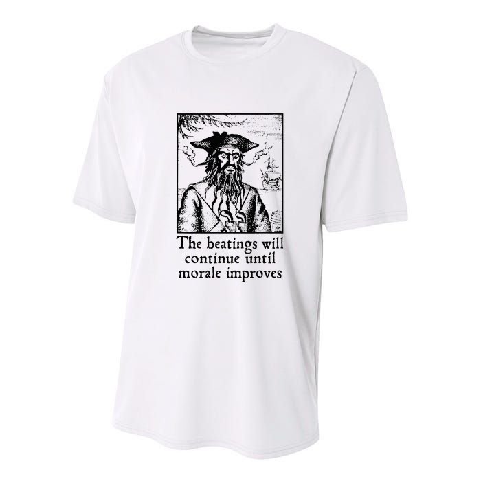 Funny The Beatings Will Continue Until Morale Improves Youth Performance Sprint T-Shirt