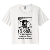 Funny The Beatings Will Continue Until Morale Improves Crop Top