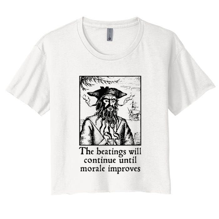Funny The Beatings Will Continue Until Morale Improves Crop Top