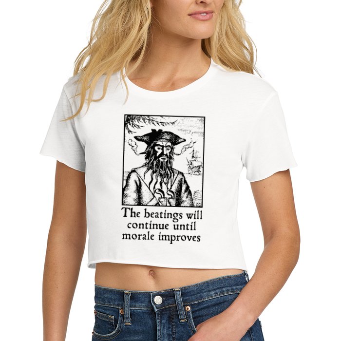 Funny The Beatings Will Continue Until Morale Improves Crop Top