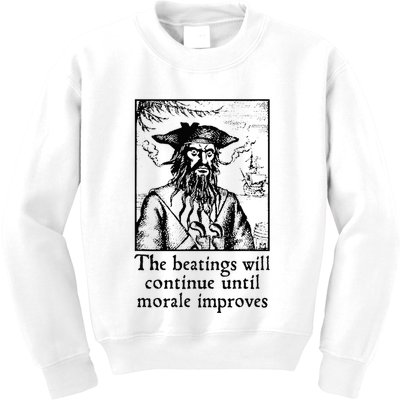 Funny The Beatings Will Continue Until Morale Improves Kids Sweatshirt