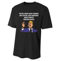 Funny Trump Best Grandpa Ever Everyone Agrees Performance Sprint T-Shirt