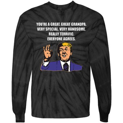 Funny Trump Best Grandpa Ever Everyone Agrees Tie-Dye Long Sleeve Shirt