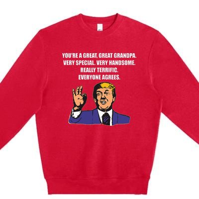 Funny Trump Best Grandpa Ever Everyone Agrees Premium Crewneck Sweatshirt