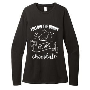 Follow The Bunny He Has Chocolate Wholesome Loving Family Gift Womens CVC Long Sleeve Shirt