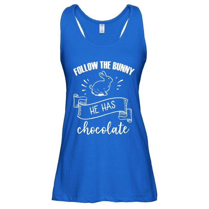 Follow The Bunny He Has Chocolate Wholesome Loving Family Gift Ladies Essential Flowy Tank