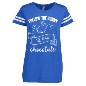 Follow The Bunny He Has Chocolate Wholesome Loving Family Gift Enza Ladies Jersey Football T-Shirt