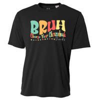 Funny Teachers Bruh Charge Your Chromebook Thanks Humor Cooling Performance Crew T-Shirt