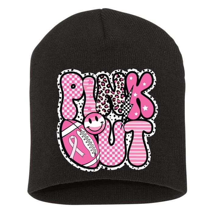 Football Team Breast Cancer Awareness Month Short Acrylic Beanie