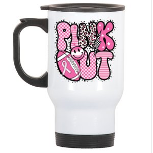 Football Team Breast Cancer Awareness Month Stainless Steel Travel Mug