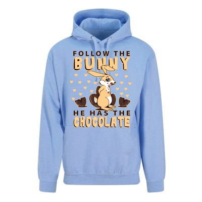 Follow The Bunny He Has The Chocolate Gift Easter Bunny Gift Unisex Surf Hoodie