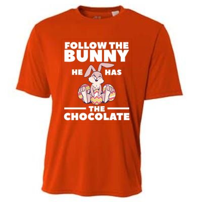 Follow The Bunny He Has The Chocolate Christian Bible Easter Great Gift Cooling Performance Crew T-Shirt