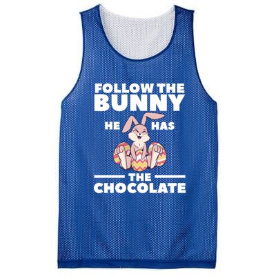 Follow The Bunny He Has The Chocolate Christian Bible Easter Great Gift Mesh Reversible Basketball Jersey Tank