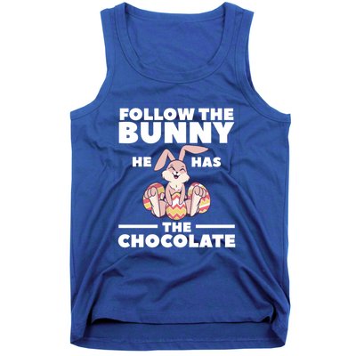 Follow The Bunny He Has The Chocolate Christian Bible Easter Great Gift Tank Top