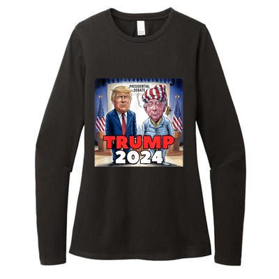 Funny Trump Biden Presidential Election Debate 2024 Womens CVC Long Sleeve Shirt