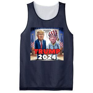 Funny Trump Biden Presidential Election Debate 2024 Mesh Reversible Basketball Jersey Tank