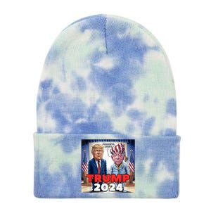 Funny Trump Biden Presidential Election Debate 2024 Tie Dye 12in Knit Beanie