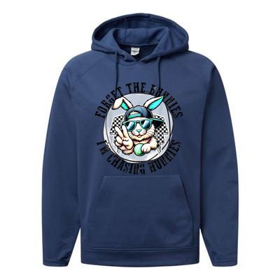 Forget The Bunnies IM Chasing Hunnies Easter Bunny Boy Performance Fleece Hoodie