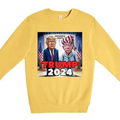 Funny Trump Biden Presidential Election Debate 2024 Premium Crewneck Sweatshirt