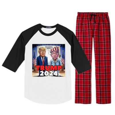 Funny Trump Biden Presidential Election Debate 2024 Raglan Sleeve Pajama Set