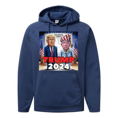 Funny Trump Biden Presidential Election Debate 2024 Performance Fleece Hoodie