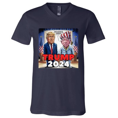 Funny Trump Biden Presidential Election Debate 2024 V-Neck T-Shirt