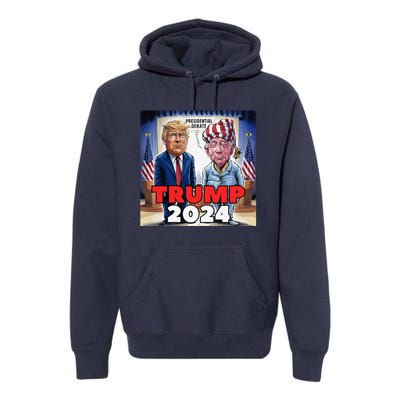 Funny Trump Biden Presidential Election Debate 2024 Premium Hoodie