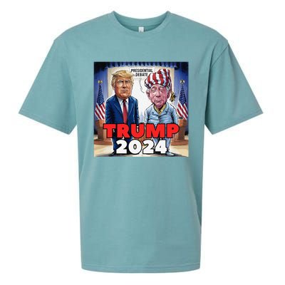 Funny Trump Biden Presidential Election Debate 2024 Sueded Cloud Jersey T-Shirt