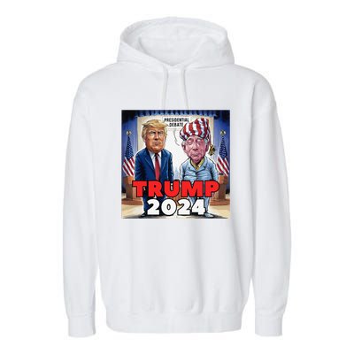 Funny Trump Biden Presidential Election Debate 2024 Garment-Dyed Fleece Hoodie