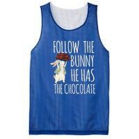 Follow The Bunny He Has The Chocolate Design Cool Gift Christ Easter Gift Mesh Reversible Basketball Jersey Tank