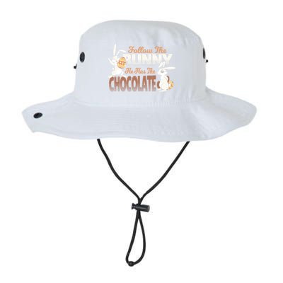 Follow The Bunny He Has The Chocolate Easter Day Eggs Rabbit Gift Legacy Cool Fit Booney Bucket Hat