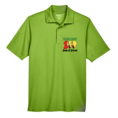 Funny Taco Bout 100 Days Of School Men's Origin Performance Pique Polo