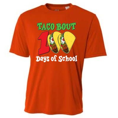 Funny Taco Bout 100 Days Of School Cooling Performance Crew T-Shirt