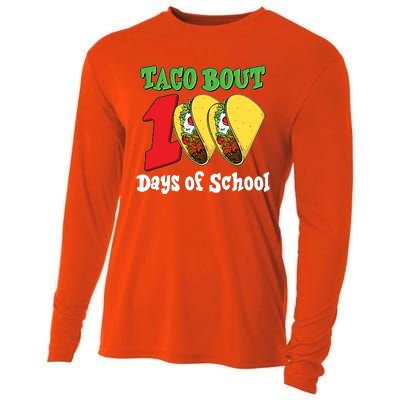 Funny Taco Bout 100 Days Of School Cooling Performance Long Sleeve Crew