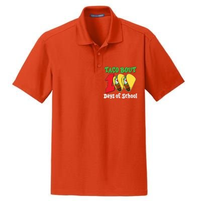 Funny Taco Bout 100 Days Of School Dry Zone Grid Polo