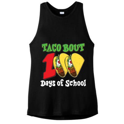 Funny Taco Bout 100 Days Of School Ladies PosiCharge Tri-Blend Wicking Tank
