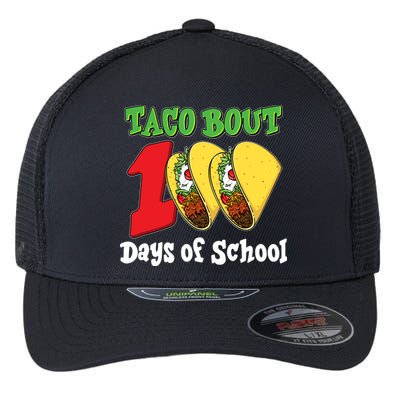 Funny Taco Bout 100 Days Of School Flexfit Unipanel Trucker Cap