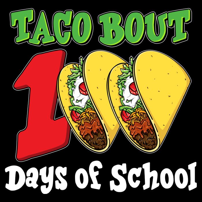 Funny Taco Bout 100 Days Of School Drawstring Bag
