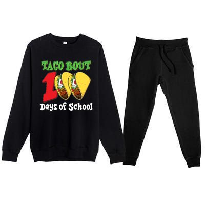 Funny Taco Bout 100 Days Of School Premium Crewneck Sweatsuit Set