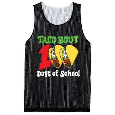 Funny Taco Bout 100 Days Of School Mesh Reversible Basketball Jersey Tank